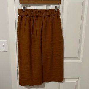 Linen midi skirt